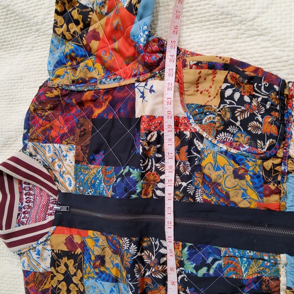 Free People Pandora Reversible Multicolor Patchwork Oversize Bomber Jacket - Picture 13 of 15